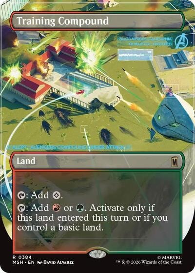 Training Compound (Borderless) (MSH) #384 Rare (Near Mint) Marvel Super Heroes Magic: The Gathering: 2026