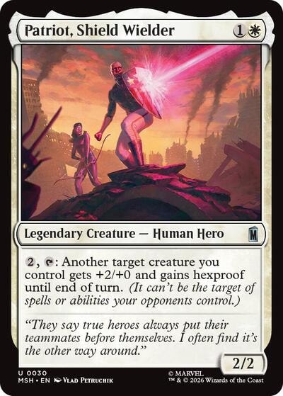 Patriot, Shield Wielder (MSH) #30 Uncommon (Lightly Played) Marvel Super Heroes Magic: The Gathering: 2026