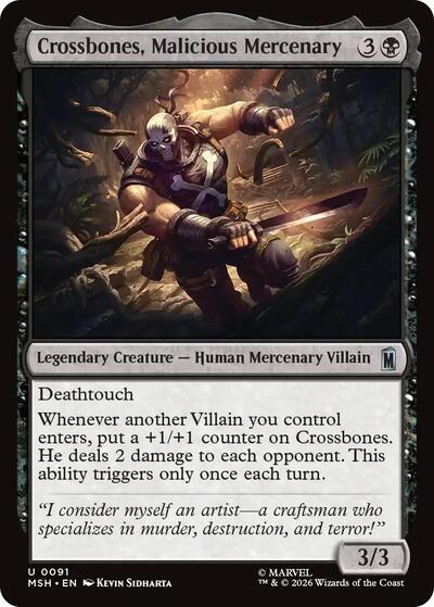 Crossbones Malicious Mercenary (MSH) #91 Uncommon (Lightly Played) Marvel Super Heroes Magic: The Gathering: 2026