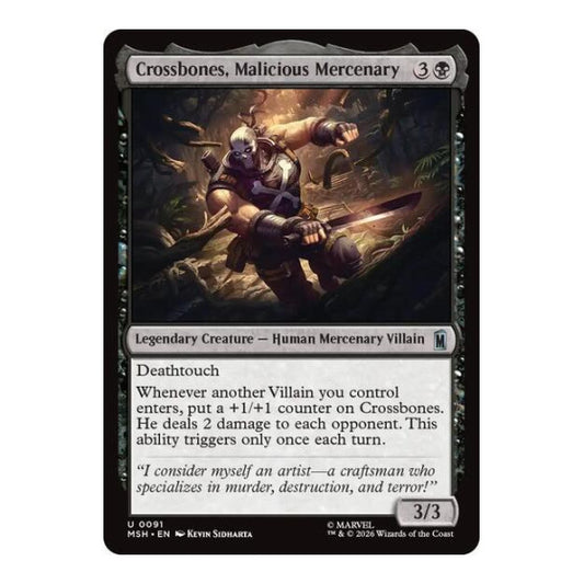 Crossbones, Malicious Mercenary (MSH) #91 Uncommon (Lightly Played) Marvel Super Heroes Magic: The Gathering: 2026