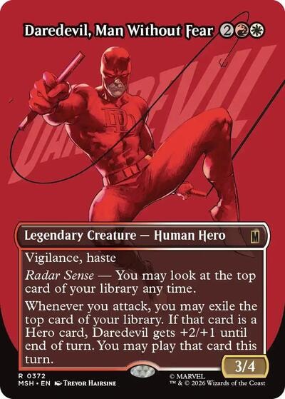 Daredevil, Man Without Fear (Borderless) (0372) (MSH) #372 Rare (Near Mint) Marvel Super Heroes Magic: The Gathering: 2026