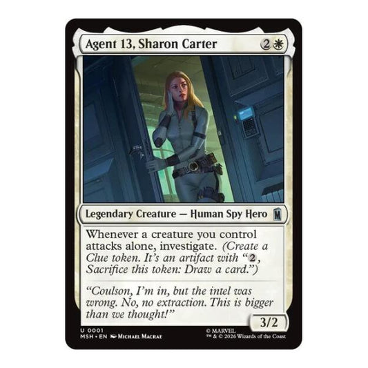 Agent 13, Sharon Carter (MSH) #1 Uncommon (Lightly Played) Marvel Super Heroes Magic: The Gathering: 2026