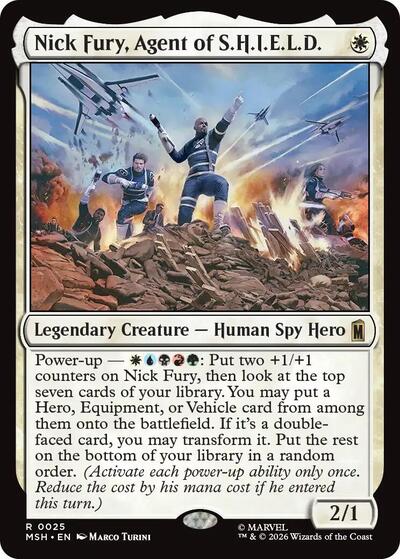 Nick Fury, Agent of S.H.I.E.L.D. (MSH) #25 Rare (Foil Near Mint) Marvel Super Heroes Magic: The Gathering: 2026