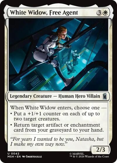 White Widow, Free Agent (MSH) #42 Uncommon (Lightly Played) Marvel Super Heroes Magic: The Gathering: 2026