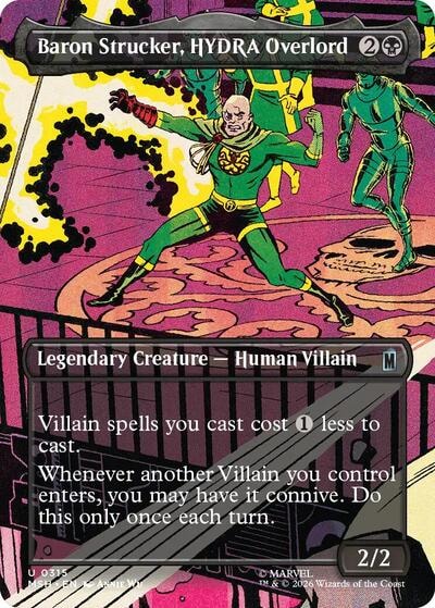 Baron Strucker HYDRA Overlord Borderless (MSH) #315 Uncommon (Lightly Played) Marvel Super Heroes Magic: The Gathering: 2026