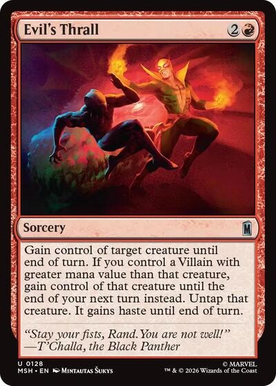 Evil's Thrall (MSH) #128 Uncommon (Lightly Played) Marvel Super Heroes Magic: The Gathering: 2026
