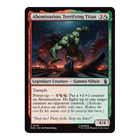 Abomination, Terrifying Titan (MSH) #198 Uncommon (Lightly Played) Marvel Super Heroes Magic: The Gathering: 2026