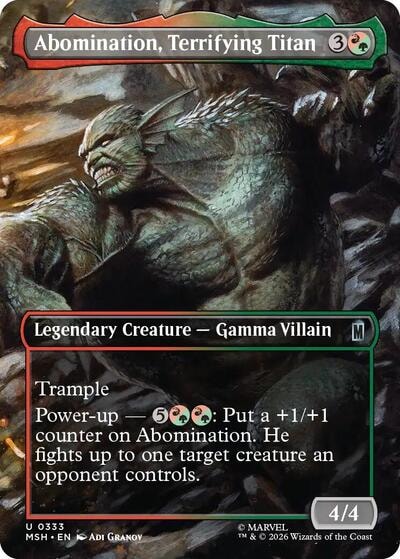 Abomination Terrifying Titan Borderless (MSH) #333 Uncommon (Lightly Played) Marvel Super Heroes Magic: The Gathering: 2026