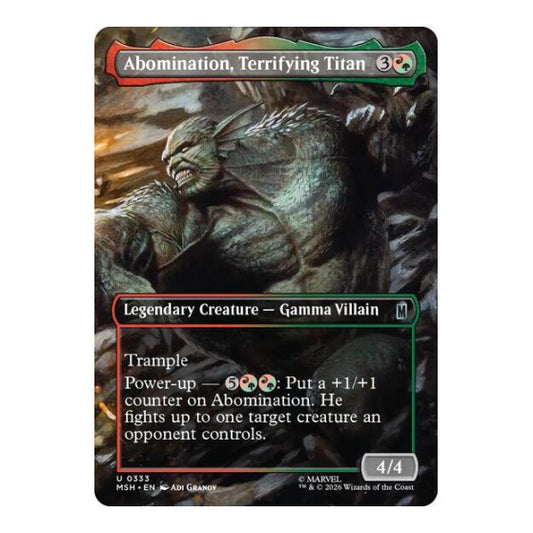 Abomination, Terrifying Titan (Borderless) (MSH) #333 Uncommon Marvel Super Heroes Magic: The Gathering: 2026