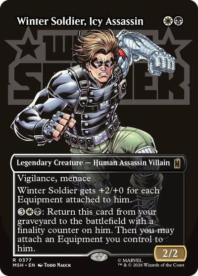Winter Soldier, Icy Assassin (Borderless) (MSH) #377 Rare (Near Mint) Marvel Super Heroes Magic: The Gathering: 2026