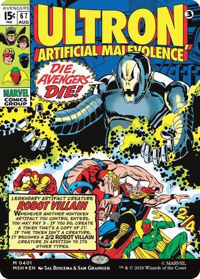 Ultron, Artificial Malevolence (Borderless) (0401) (MSH) #401 Mythic Rare (Foil Near Mint) Marvel Super Heroes Magic: The Gathering: 2026