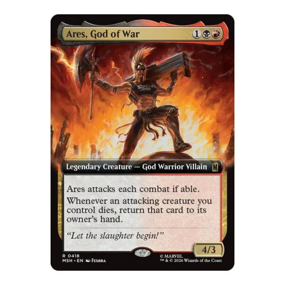 Ares, God of War (Extended Art) (MSH) #418 Rare (Foil Near Mint) Marvel Super Heroes Magic: The Gathering: 2026