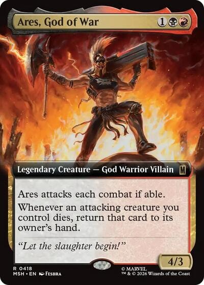 Ares, God of War (Extended Art) (MSH) #418 Rare (Foil Near Mint) Marvel Super Heroes Magic: The Gathering: 2026