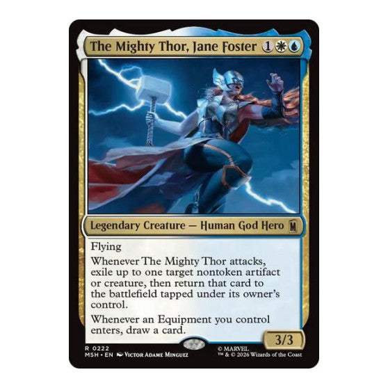 The Mighty Thor, Jane Foster (MSH) #222 Rare (Foil Lightly Played) Marvel Super Heroes Magic: The Gathering: 2026