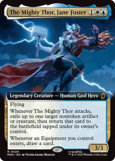 The Mighty Thor, Jane Foster (Extended Art) (MSH) #420 Rare (Foil Near Mint) Marvel Super Heroes Magic: The Gathering: 2026