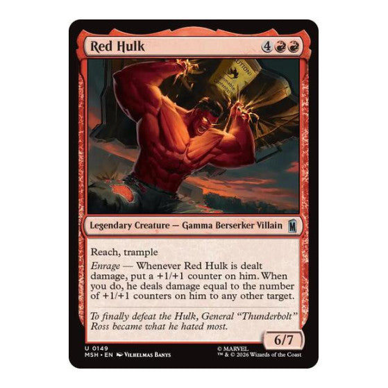 Red Hulk (MSH) #149 Uncommon (Foil Lightly Played) Marvel Super Heroes Magic: The Gathering: 2026