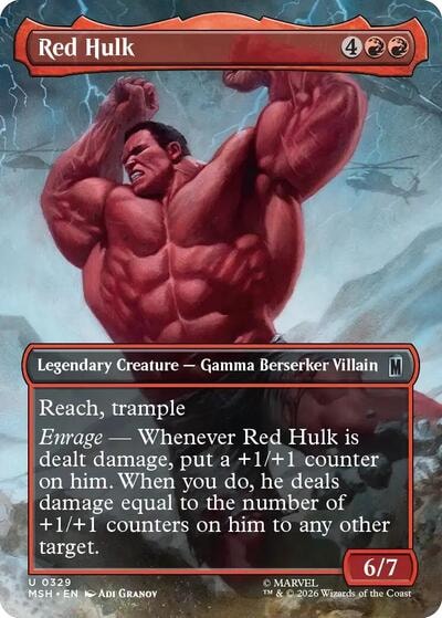 Red Hulk (Borderless) (MSH) #329 Uncommon (Lightly Played) Marvel Super Heroes Magic: The Gathering: 2026