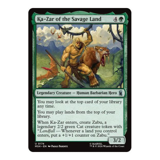 Ka-Zar of the Savage Land (MSH) #174 Uncommon (Lightly Played) Marvel Super Heroes Magic: The Gathering: 2026