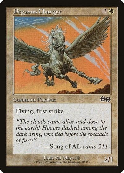 Pegasus Charger (USG) #30 Common (Lightly Played) Urza's Saga Magic: The Gathering: 1998
