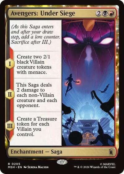 Avengers: Under Siege (MSH) #205 Rare (Foil Near Mint) Marvel Super Heroes Magic: The Gathering: 2026