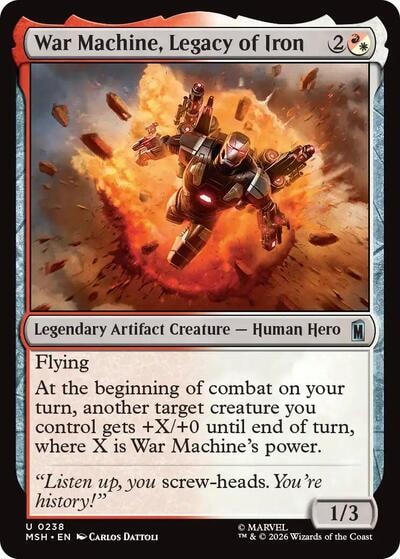 War Machine, Legacy of Iron (MSH) #238 Uncommon (Lightly Played) Marvel Super Heroes Magic: The Gathering: 2026