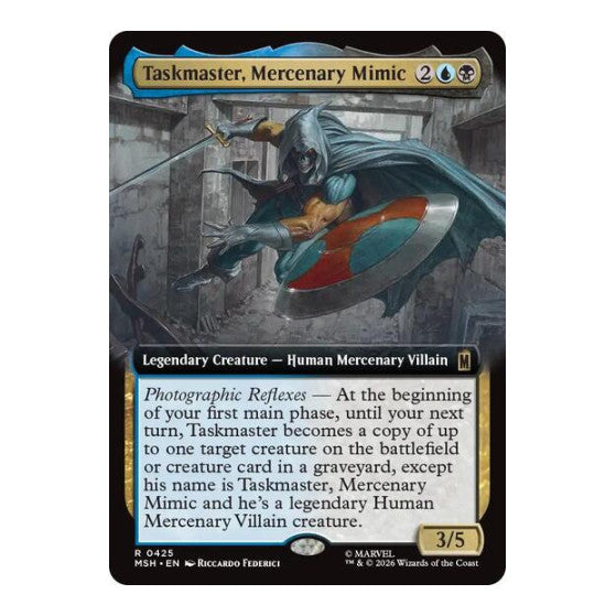Taskmaster, Mercenary Mimic (Extended Art) (MSH) #425 Rare (Foil Lightly Played) Marvel Super Heroes Magic: The Gathering: 2026