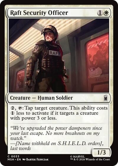 Raft Security Officer (MSH) #33 Common (Lightly Played) Marvel Super Heroes Magic: The Gathering: 2026