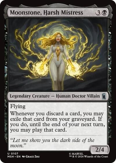 Moonstone, Harsh Mistress (MSH) #107 Uncommon (Lightly Played) Marvel Super Heroes Magic: The Gathering: 2026