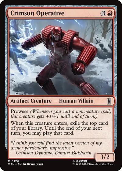 Crimson Operative (MSH) #126 Common (Lightly Played) Marvel Super Heroes Magic: The Gathering: 2026