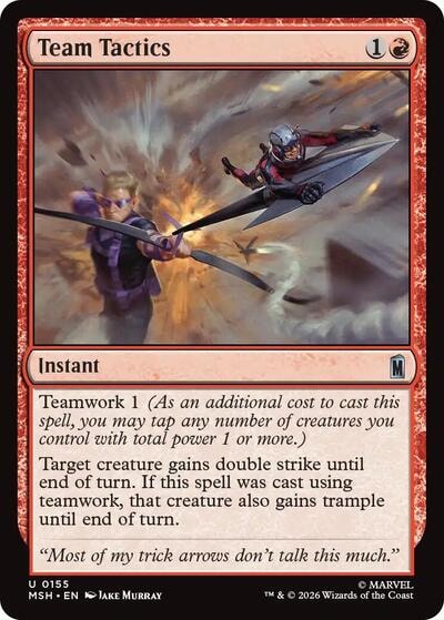 Team Tactics (MSH) #155 Uncommon (Lightly Played) Marvel Super Heroes Magic: The Gathering: 2026
