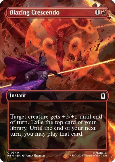 Blazing Crescendo (Borderless) (MSH) #340 Common (Lightly Played) Marvel Super Heroes Magic: The Gathering: 2026