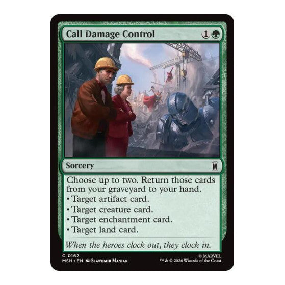 Call Damage Control (MSH) #162 Common (Lightly Played) Marvel Super Heroes Magic: The Gathering: 2026