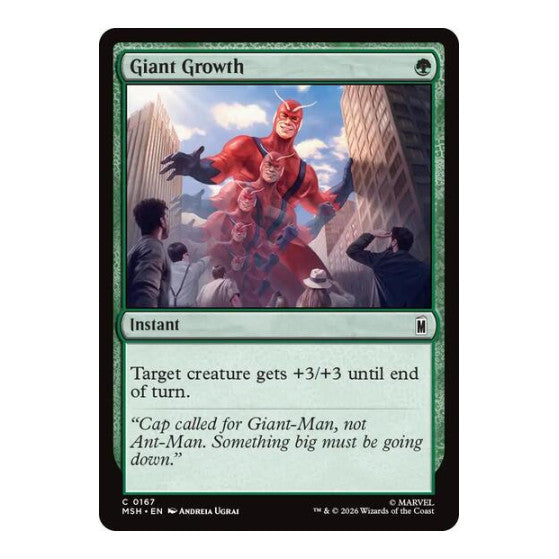 Giant Growth (MSH) #167 Common (Foil Lightly Played) Marvel Super Heroes Magic: The Gathering: 2026