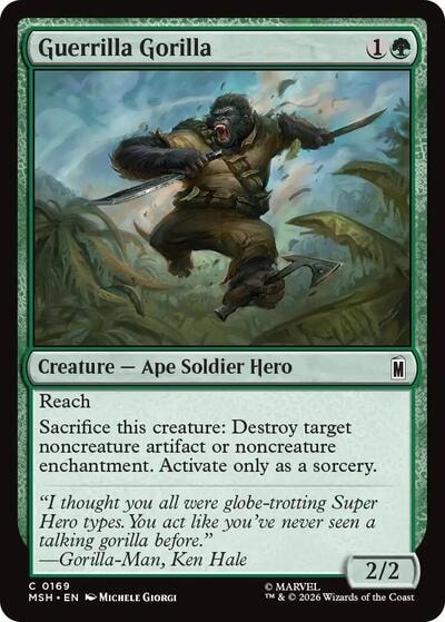 Guerrilla Gorilla (MSH) #169 Common (Lightly Played) Marvel Super Heroes Magic: The Gathering: 2026