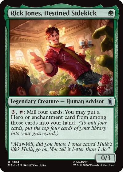 Rick Jones, Destined Sidekick (MSH) #184 Uncommon (Lightly Played) Marvel Super Heroes Magic: The Gathering: 2026