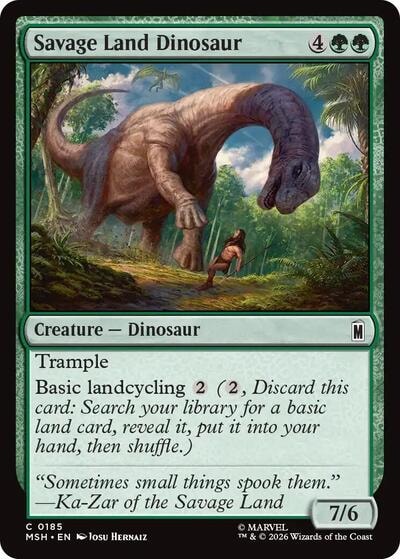 Savage Land Dinosaur (MSH) #185 Common (Lightly Played) Marvel Super Heroes Magic: The Gathering: 2026
