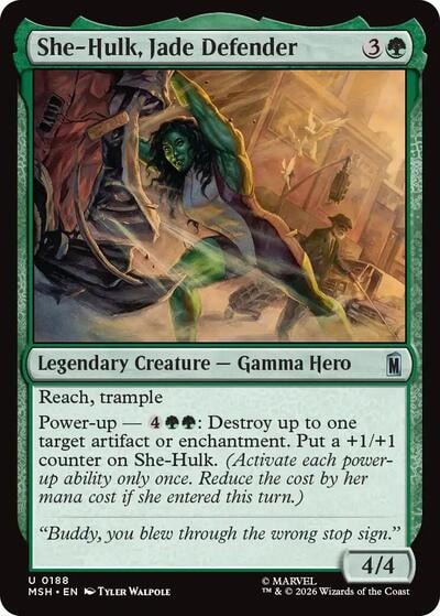 She-Hulk, Jade Defender (MSH) #188 Uncommon (Lightly Played) Marvel Super Heroes Magic: The Gathering: 2026
