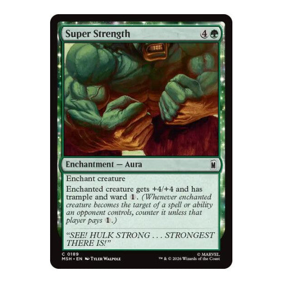 Super Strength (MSH) #189 Common (Foil Lightly Played) Marvel Super Heroes Magic: The Gathering: 2026
