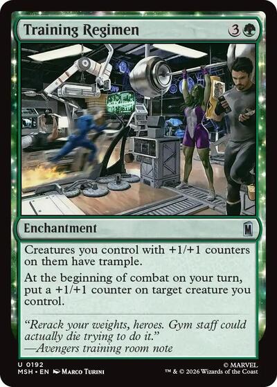 Training Regimen (MSH) #192 Uncommon (Foil Near Mint) Marvel Super Heroes Magic: The Gathering: 2026