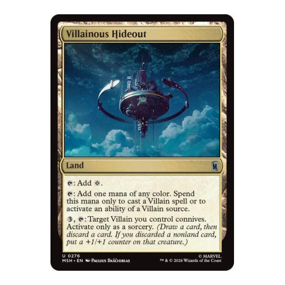 Villainous Hideout (MSH) #276 Uncommon (Foil Lightly Played) Marvel Super Heroes Magic: The Gathering: 2026