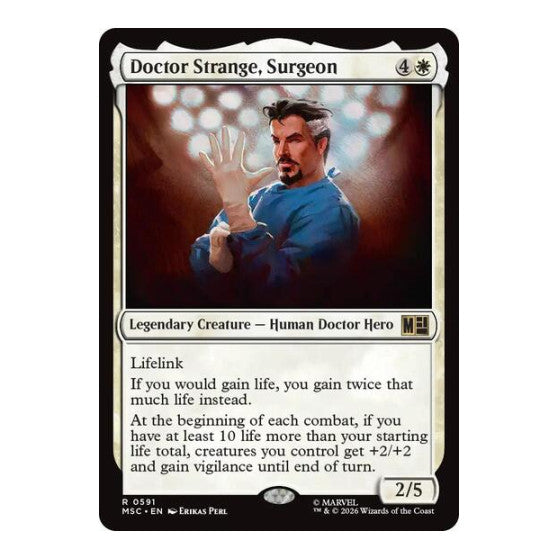 Doctor Strange, Surgeon (MSC) #591 Rare (Foil Lightly Played) Commander: Marvel Super Heroes Magic: The Gathering: 2026
