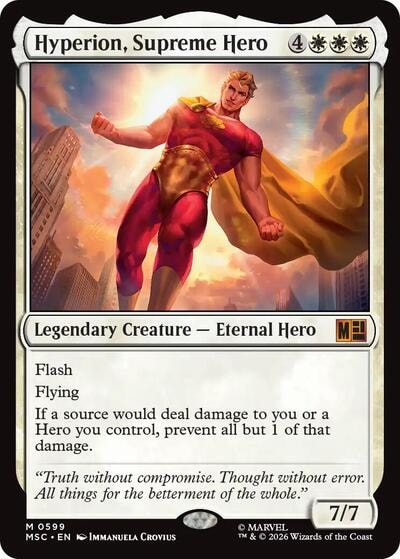 Hyperion, Supreme Hero (MSC) #599 Mythic Rare (Foil Near Mint) Commander: Marvel Super Heroes Magic: The Gathering: 2026