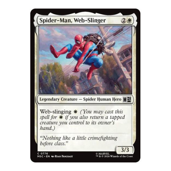 Spider Man Web Slinger (MSC) #776 Common (Foil Lightly Played) Commander: Marvel Super Heroes Magic: The Gathering: 2026