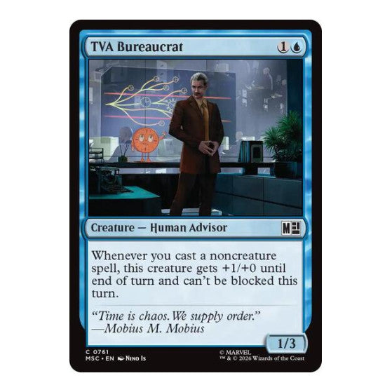 TVA Bureaucrat (MSC) #761 Common (Foil Lightly Played) Commander: Marvel Super Heroes Magic: The Gathering: 2026