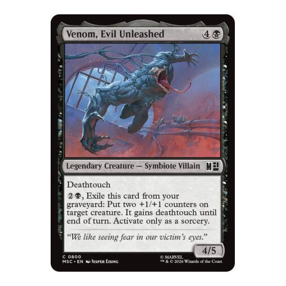 Venom Evil Unleashed (MSC) #800 Common (Foil Lightly Played) Commander: Marvel Super Heroes Magic: The Gathering: 2026