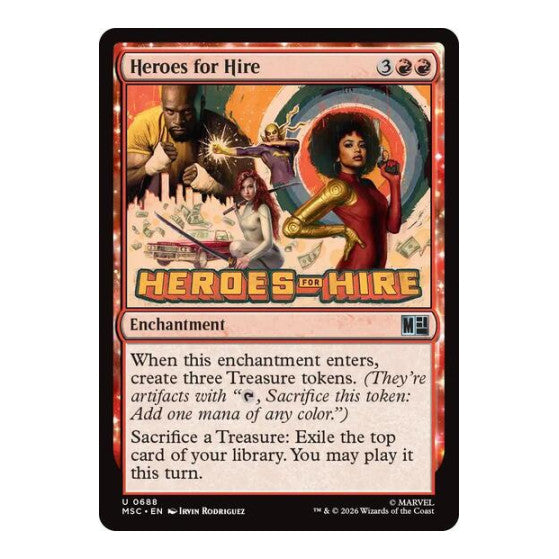 Heroes for Hire (MSC) #688 Uncommon (Foil Lightly Played) Commander: Marvel Super Heroes Magic: The Gathering: 2026