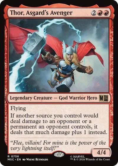 Thor, Asgard's Avenger (MSC) #756 Rare (Foil Near Mint) Commander: Marvel Super Heroes Magic: The Gathering: 2026
