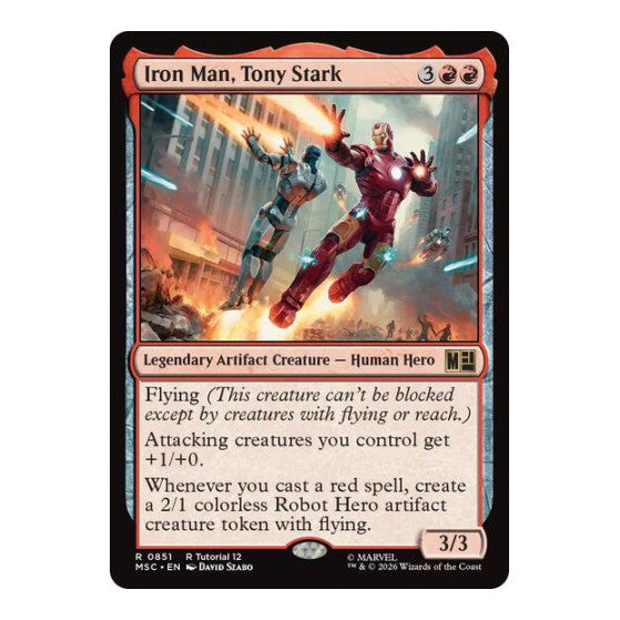 Iron Man, Tony Stark (0851) (MSC) #851 Rare (Lightly Played) Commander: Marvel Super Heroes Magic: The Gathering: 2026