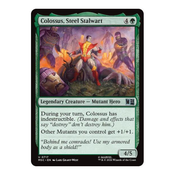 Colossus Steel Stalwart (MSC) #717 Uncommon (Foil Lightly Played) Commander: Marvel Super Heroes Magic: The Gathering: 2026