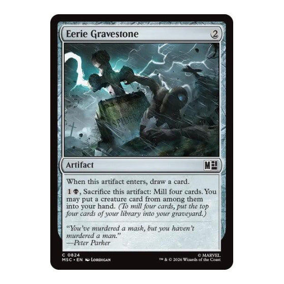 Eerie Gravestone (MSC) #824 Common (Foil Lightly Played) Commander: Marvel Super Heroes Magic: The Gathering: 2026